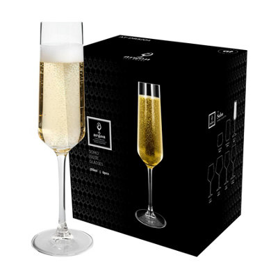Argon Tableware Soho Crystal Champagne Flute - 210ml - Clear - Image 6
