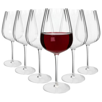 Argon Tableware Unisex Clear Kensington Optic Crystal Red Wine Glasses - 640Ml - Pack Of 6 In - Image 7
