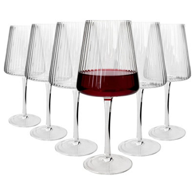 B&Q -  Chelsea Optic Crystal Red Wine Glasses630MlPack Of 6