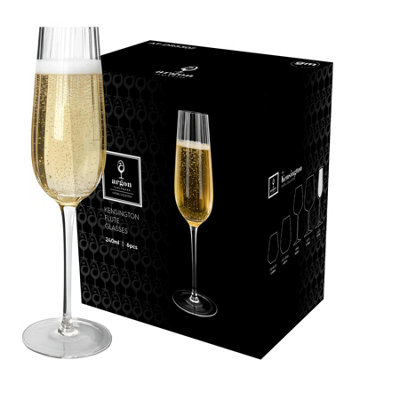 B&Q -  Kensington Optic Crystal Champagne Flutes240MlPack Of 24