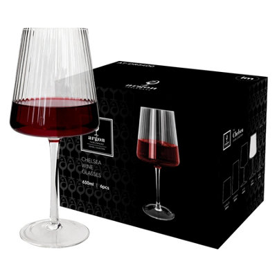 Argon Tableware Red Chelsea Optic Crystal Wine Glasses - Pack Of 24 630Ml B&Q