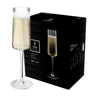 Argon Tableware Chelsea Optic Crystal Champagne Flutes - Pack Of 24 260Ml B&Q