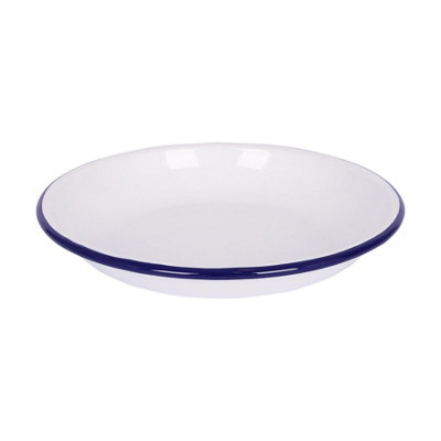 Argon Tableware White Enamel Pasta Bowl20CmBlue from B&Q