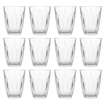 B&Q -  125Ml Fluted Juice GlassesSet Of 12Ribbed Fluted Glassware Tumblers Set Durable Soda Lime Glass