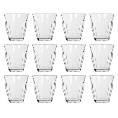 B&Q -  210Ml Fluted Water GlassesSet Of 12Ribbed Fluted Glassware Tumblers Set Durable Soda Lime Glass