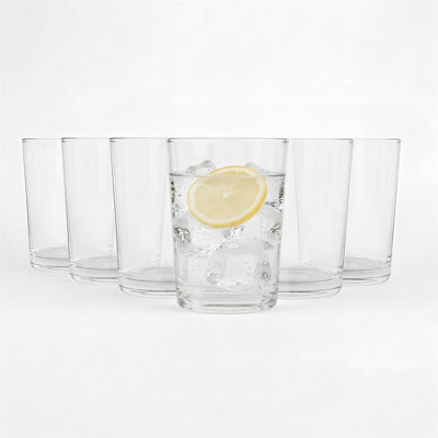 B&Q -  230Ml Water GlassesSet Of 12 Drinking TumblersStraight-Sided Everyday Durable Soda Lime Glassware Set