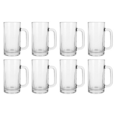 Argon Clear Glass Pint Beer Mugs 540ml Set of 8 with Vertical Fluting - Image 4