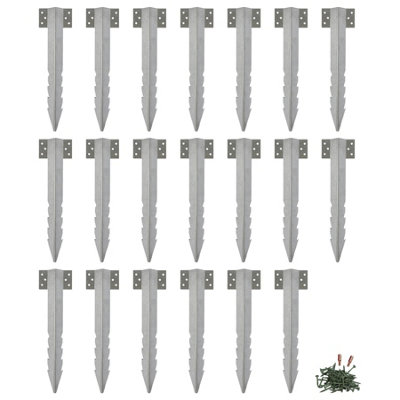Harbour Housewares Galvanised Steel Railway Sleeper Brackets With Fixings40Cm20X Heavy Duty Metal Garden Ground Stakes from B&Q