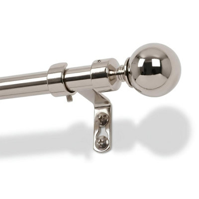 Harbour Housewares Extendable Metal Ball Curtain Pole Kit - 77 To 150Cm - Brushed Nickel - Image 4