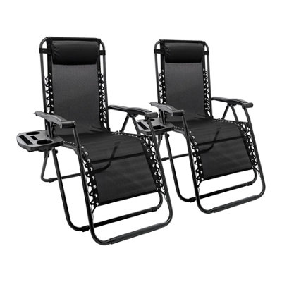 Harbour Housewares 2 Piece Zero Gravity Chair SetBlack from B&Q