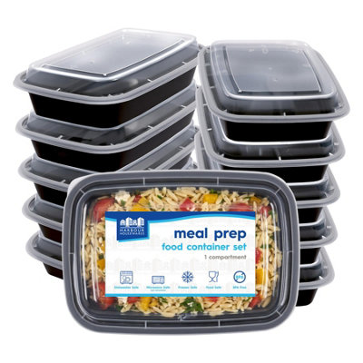 Harbour Housewares Reusable Meal Prep Containers with Lids - Pack of 10, 1120ml BPA-Free Food Storage Boxes, Stackable Microwave, Freezer & Dishwasher Safe Lunch Boxes for Meal Preparation - Image 6