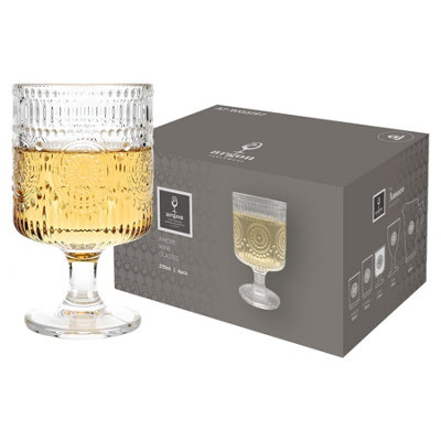 Argon Tableware Amore Ribbed Wine Glasses270MlPack Of 24 from B&Q