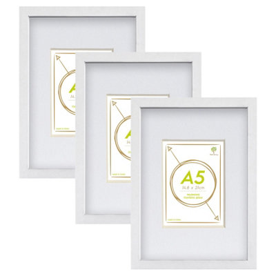 Nicola Spring Photo Frames With A5 MountsA4 (8" X 12")WhitePack Of 3 from B&Q