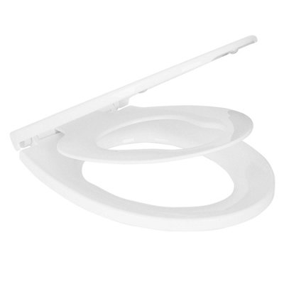 B&Q -  Soft Close Family Toilet SeatWhite1X Three-Part Antibacterial Oval Shaped Potty  Toilet Seat