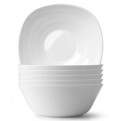 Argon Tableware White Square Opalware Pasta Bowls - 21Cm - Pack Of 6 - Image 5
