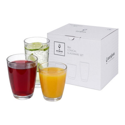 Argon Tableware Unisex Clear 18 Piece Conical Glass Tumbler Set - 3 Sizes In - Image 4