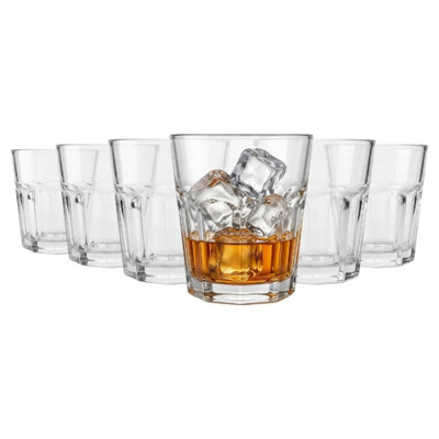 Argon Tableware Panelled Glass Tumblers 285ml Set of 6 Clear Soda Lime Drinking Glasses - Image 5