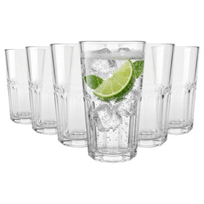 Argon Tableware Panelled Highball Glasses - 400Ml - Pack Of 6, Clear - Image 5