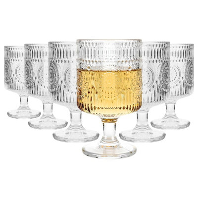 Argon Tableware Amore Ribbed Wine Glasses270MlPack Of 6 from B&Q