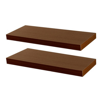 Harbour Housewares 60Cm Floating Wall Shelves- WalnutPhoto Gallery Bookshelf Wall Shelves For Storage & DisplaySet Of 2 from B&Q