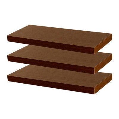 Harbour Housewares 60Cm Floating Wall Shelves- WalnutPhoto Gallery Bookshelf Wall Shelves For Storage & DisplaySet Of 6 from B&Q