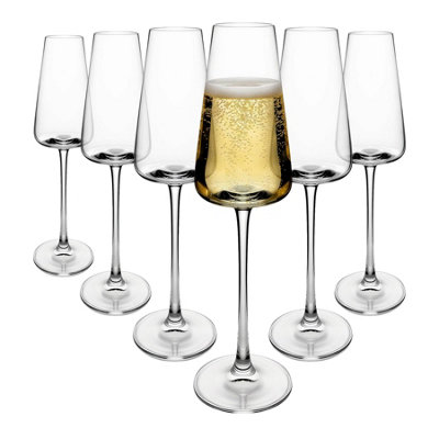 Argon Tableware Unisex Clear Dulwich Crystal Champagne Flutes - 240Ml - Pack Of 6 In - Image 4