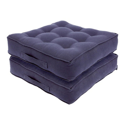 Harbour Housewares Square Armchair Booster Cushions50 X 50CmNavyPack Of 2 from B&Q