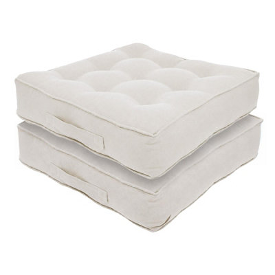 Harbour Housewares Square Armchair Booster Cushions50 X 50CmCreamPack Of 2 from B&Q