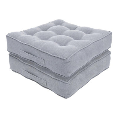 Harbour Housewares Square Armchair Booster Cushions50 X 50CmGreyPack Of 2 from B&Q