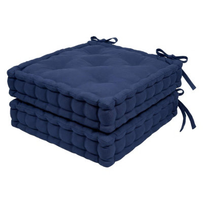 B&Q -  Deluxe Square Seat Pads40 X 40CmNavyPack Of 2