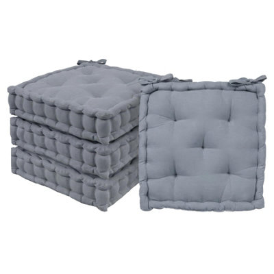 B&Q -  Deluxe Square Seat Pads40 X 40CmGreyPack Of 4