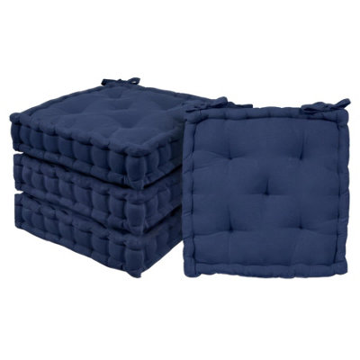 B&Q -  Deluxe Square Seat Pads40 X 40CmNavyPack Of 4