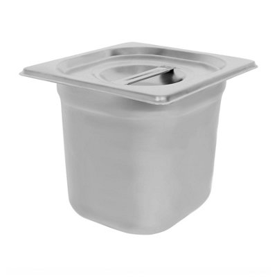 Argon Tableware Stainless Steel Gastronorm Container With Lid 1/6 2.25L - Silver - Image 3