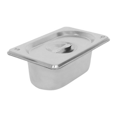 Argon Tableware Stainless Steel Gastronorm Container With Lid 1/9 500Ml - Silver - Image 4