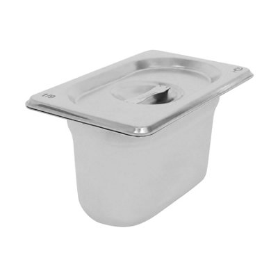B&Q -  Stainless Steel Gastronorm Container With Lid1/9 100mm800Ml