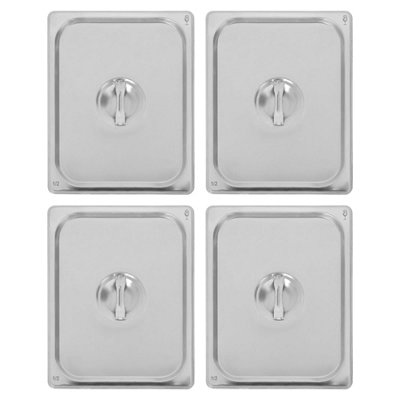 Argon Tableware Unisex Silver Stainless Steel Gastronorm Container Lids - 1/2 - Pack Of 4 In - Image 3