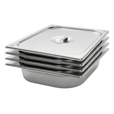 Argon Tableware Unisex Silver Steel Gastronorm Containers With Lids - 1/2 65Mm - 3.5L - Set Of 4 In - Image 4