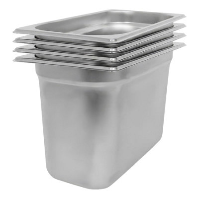 Argon Tableware Stainless Steel Gastronorm Containers - 1/3 200Mm - 7.25L - Pack Of 4, Silver - Image 4