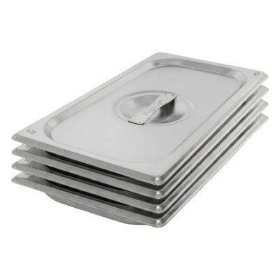 Argon Tableware Stainless Steel Gastronorm Containers With Lids 1/3 650Ml - Silver - Image 4