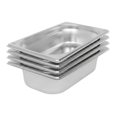 Argon Tableware Unisex Silver Stainless Steel Gastronorm Containers - 1/4 65Mm - 1.5L - Pack Of 4 In - Image 4
