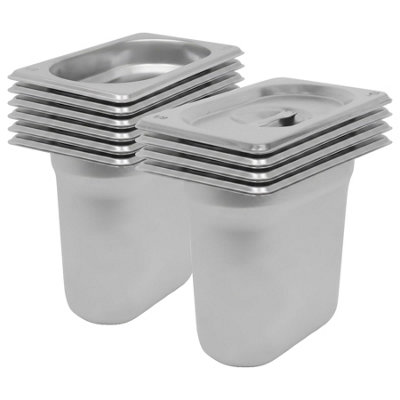B&Q -  Stainless Steel Gastronorm Containers With Lids1/9 150mm1LPack Of 10 - Image 5