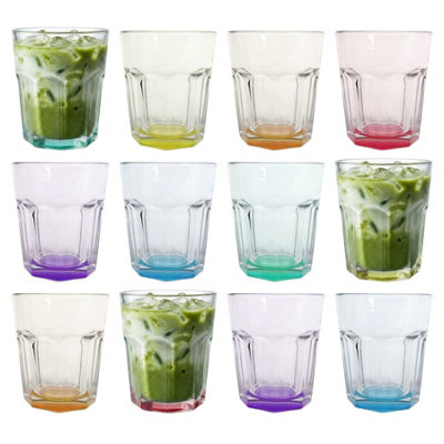 Argon Tableware Panelled Glass Tumblers With Coloured Base - 285Ml / 12 - Image 4