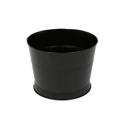 Rink Drink 26.5Cm Galvanized Ice BucketBlackHandmade Metal Iron Rustic Party Drinks Cooler For Wine Champagne from B&Q