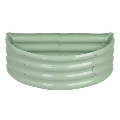 B&Q -  Raised Garden BedGreen Semi-Circle Bottomless Galvanised Steel Metal Planter Box 90 X 45Cm