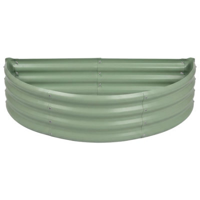 B&Q -  Raised Garden BedGreen Semi-Circle Bottomless Galvanised Steel Metal Planter Box 120 X 60Cm