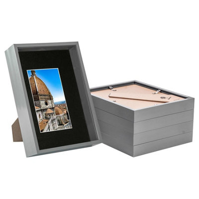 Nicola Spring A4 (8 X 12") Deep Photo FramesGrey/black Mount3D Deep Box Picture Frame Display Case (31 X 22Cm) X5 from B&Q