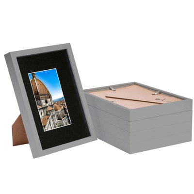 Nicola Spring 3D Shadow Box Frames With A5 MountA4 (8" X 12")Grey/blackPack Of 5 from B&Q