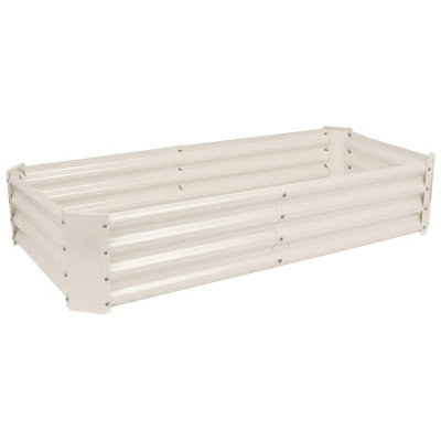Harbour Housewares Raised Garden BedIvory Rectangular Bottomless Metal Raised Galvanised Steel Planter Box 180 X 90Cm from B&Q