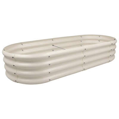 Harbour Housewares Raised Garden BedIvory Rounded Bottomless Metal Raised Galvanised Steel Planter Box 180 X 90Cm from B&Q
