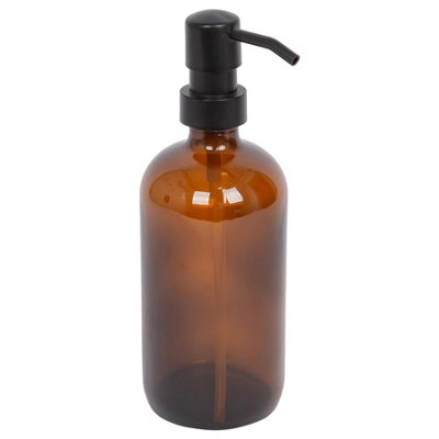 Harbour Housewares 500Ml Glass Soap DispenserAmber Bathroom Kitchen Spa Refillable Hand Wash Or Lotion Bottle With Pump from B&Q